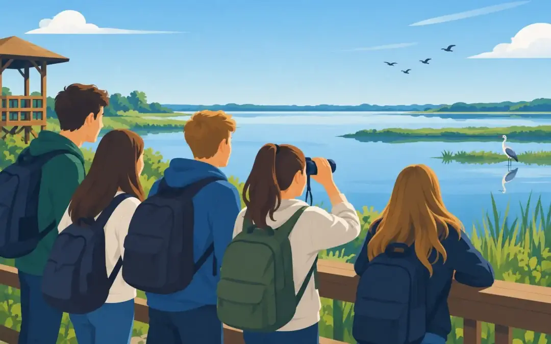Osztálykirándulás gimnazistáknak a Tisza-tónál